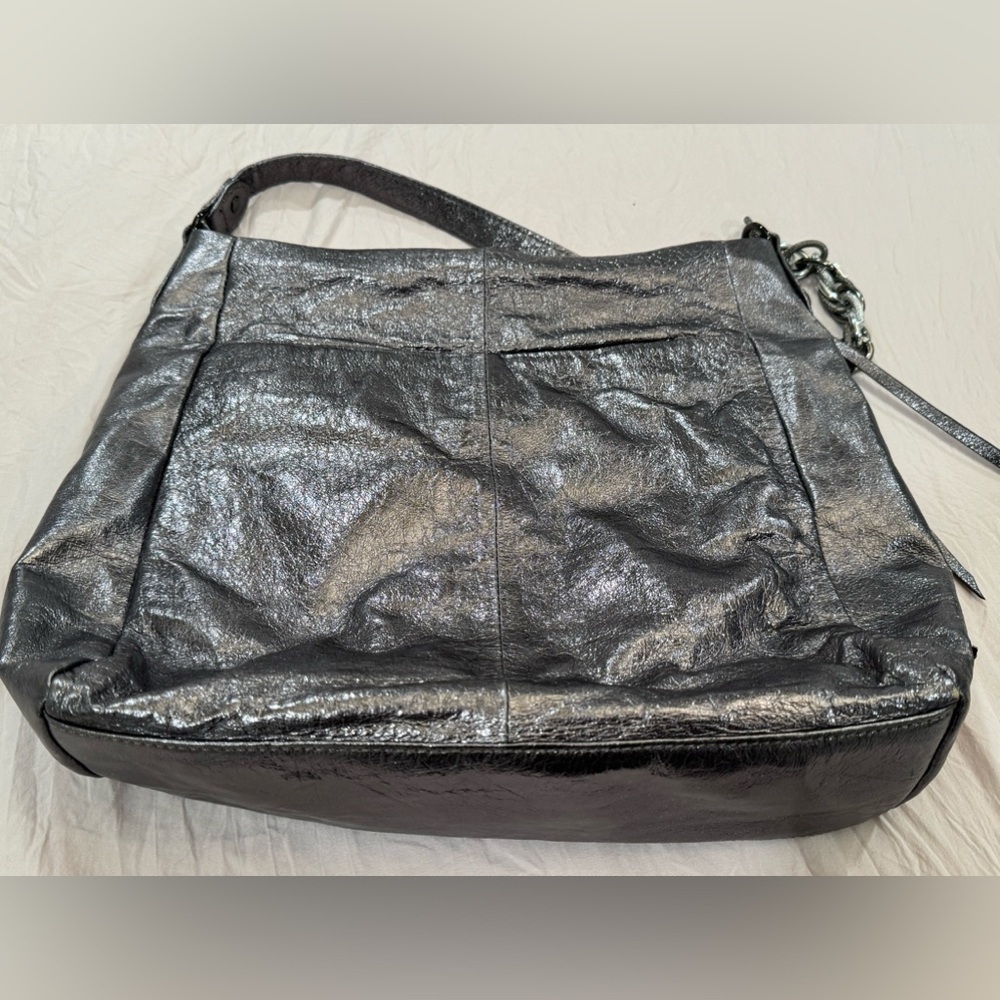 Elliott Lucca Metallic Silver Floral Leather Bag - Picture 15 of 16
